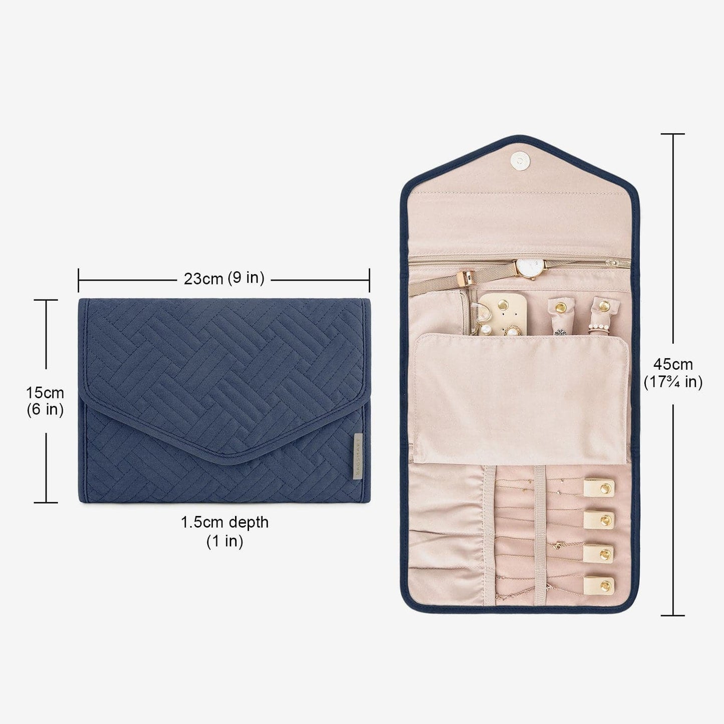 Turquoise Sieradentasje – Compacte Envelop Sieraden Organizer voor Reizen