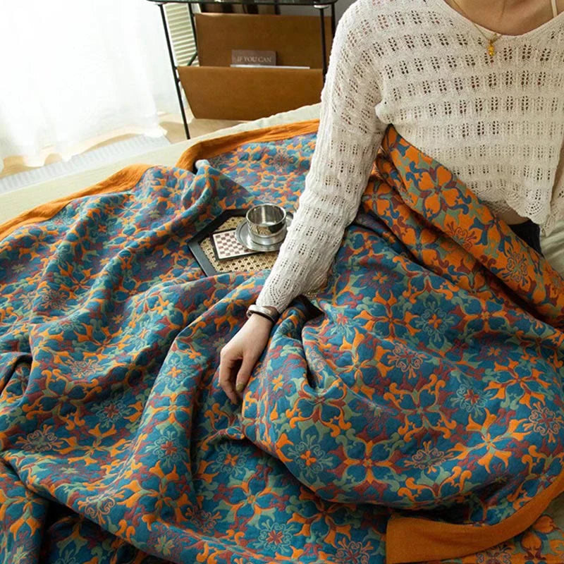 Bohemian Fleece Deken – Warme Plaid met Kleurrijk Patroon voor Bank & Bed