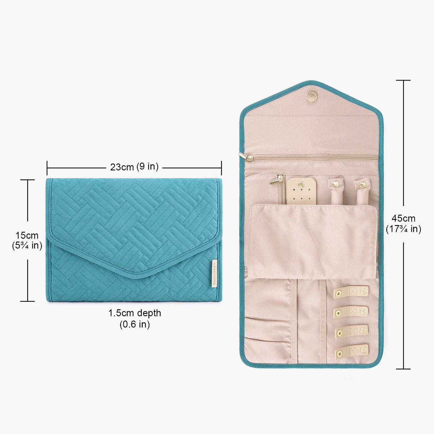 Turquoise Sieradentasje – Compacte Envelop Sieraden Organizer voor Reizen