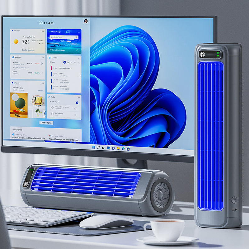 Draagbare Aircooler met LED – 2-in-1 Ventilator en Luchtreiniger voor Thuis en Kantoor