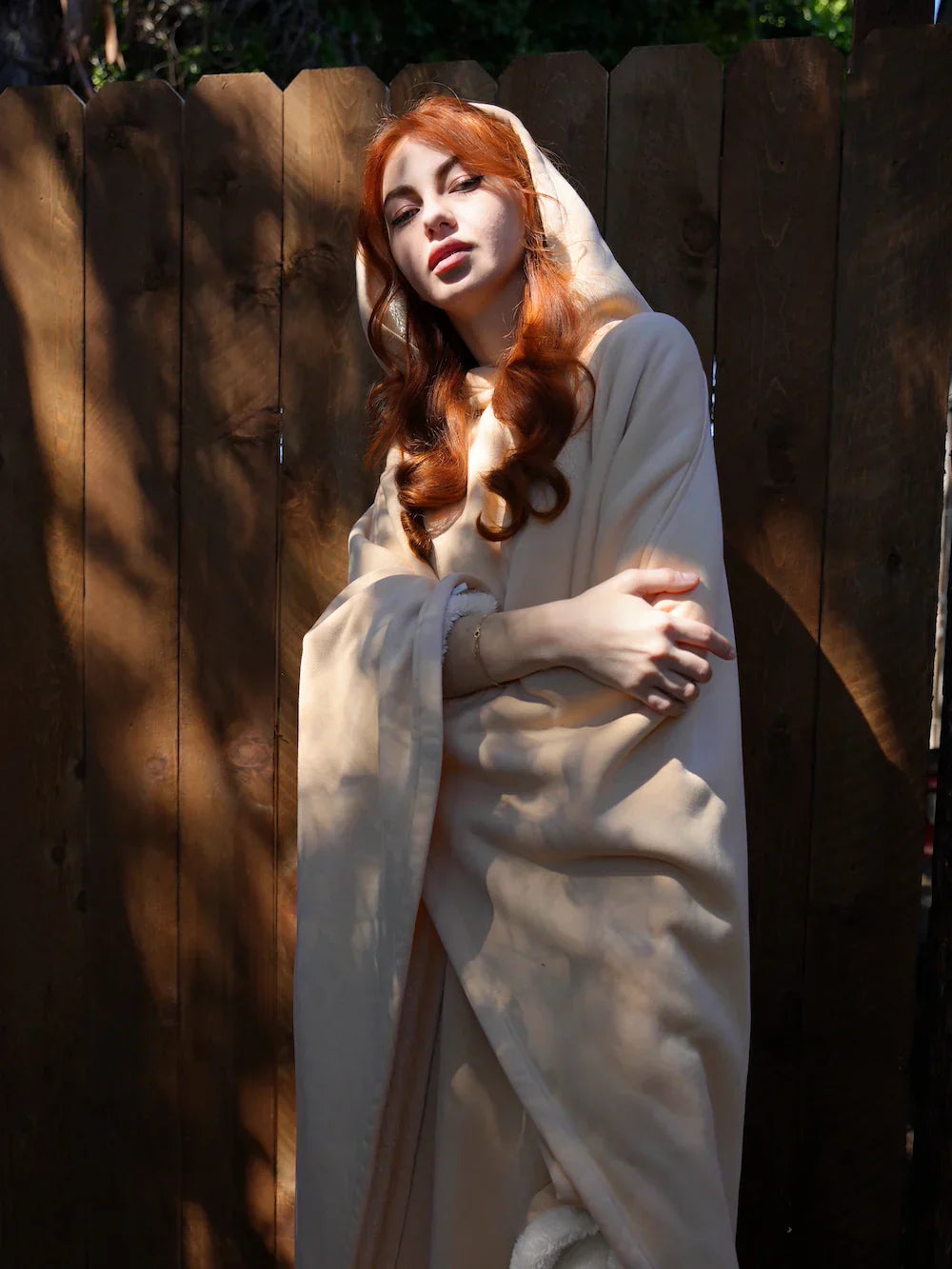 Draagbare Deken met Capuchon – Warme Fleece Poncho voor Thuis & Buiten