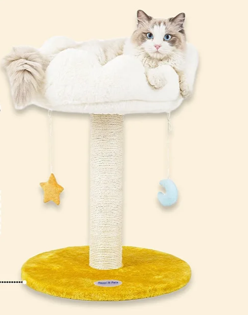 Kattenkrabpaal met Bedje – Krabpaal met Speelgoed en Zachte Ligplek