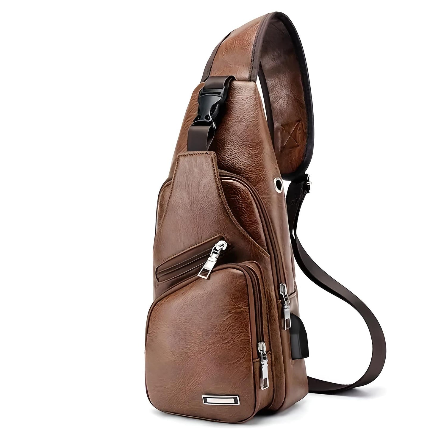 Anti-Theft Crossbody Tas voor Heren | USB Oplaadpoort & Veilige Stijl