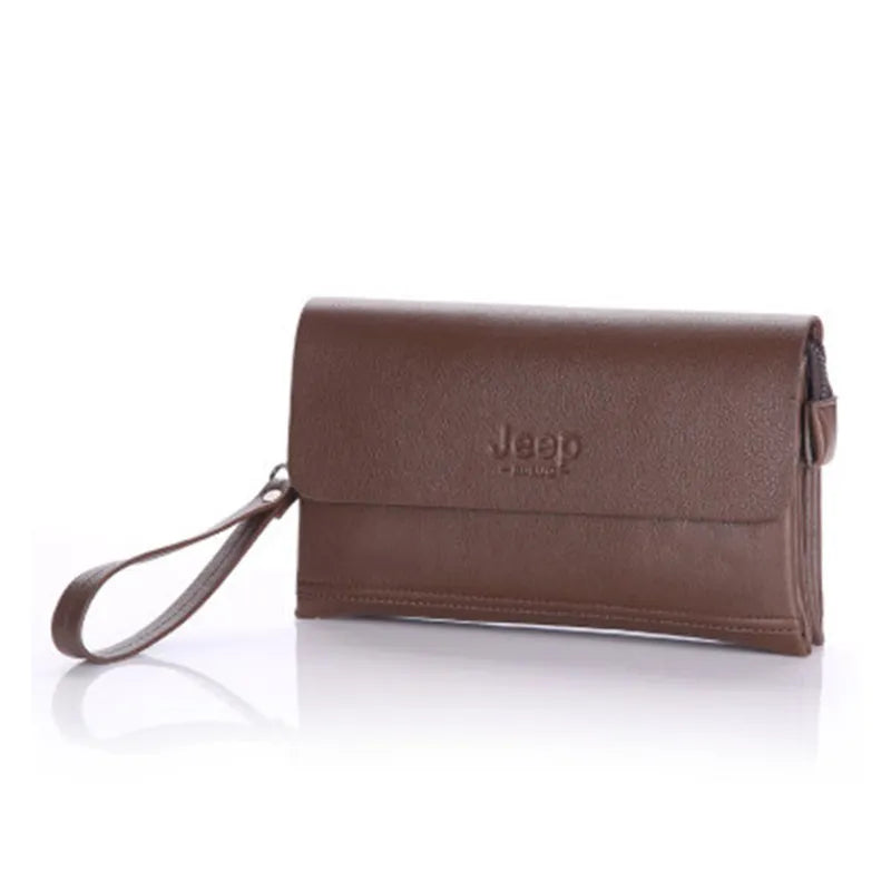 Leren Pols Portemonnee voor Heren – Multifunctionele Clutch met Ritsvakken