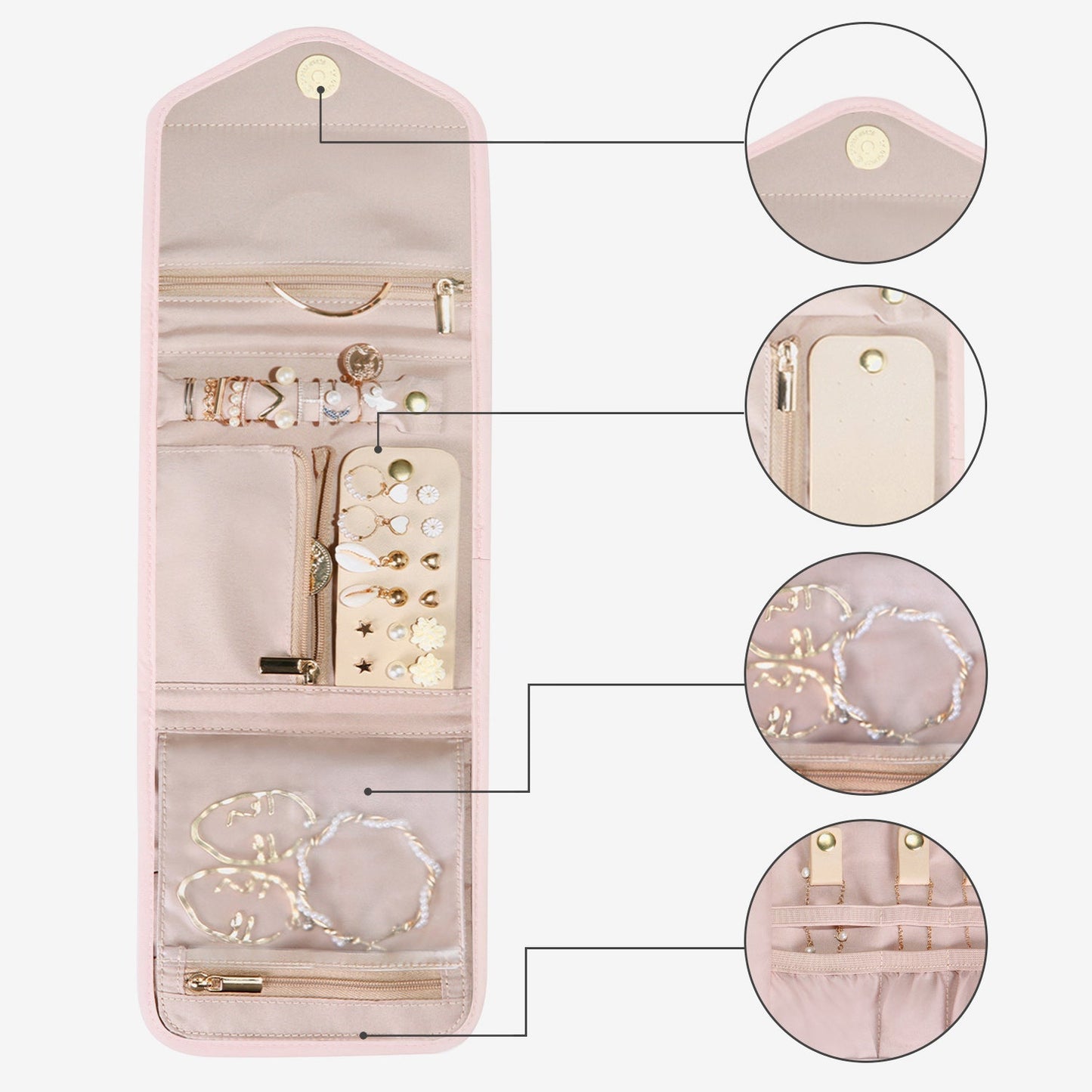 Turquoise Sieradentasje – Compacte Envelop Sieraden Organizer voor Reizen