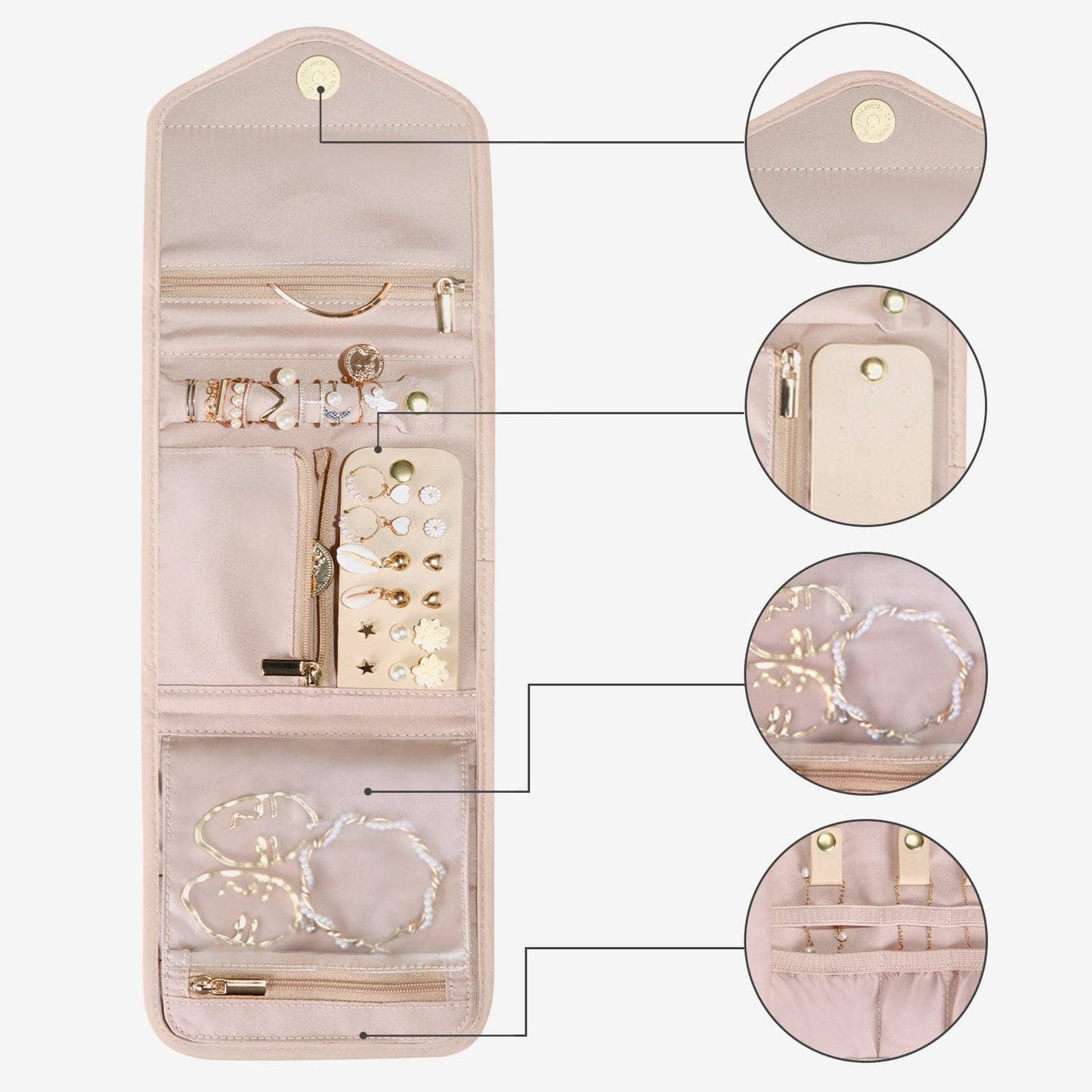Turquoise Sieradentasje – Compacte Envelop Sieraden Organizer voor Reizen