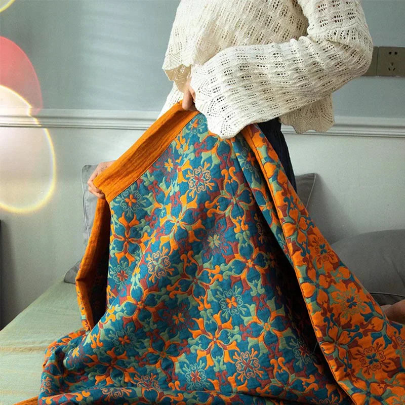 Bohemian Fleece Deken – Warme Plaid met Kleurrijk Patroon voor Bank & Bed