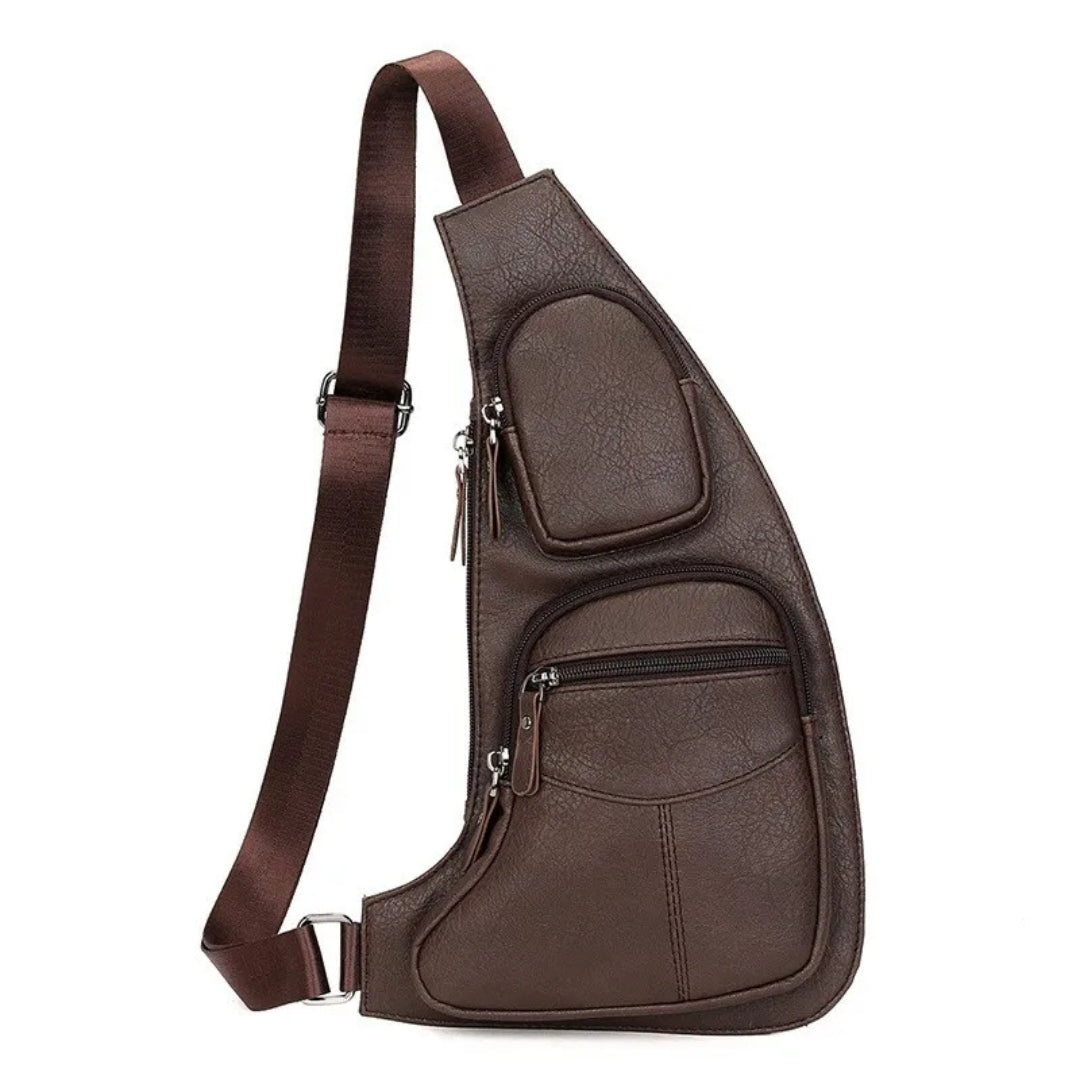 Crossbody Schoudertas voor Heren – Leren Sling Bag met Meerdere Vakken