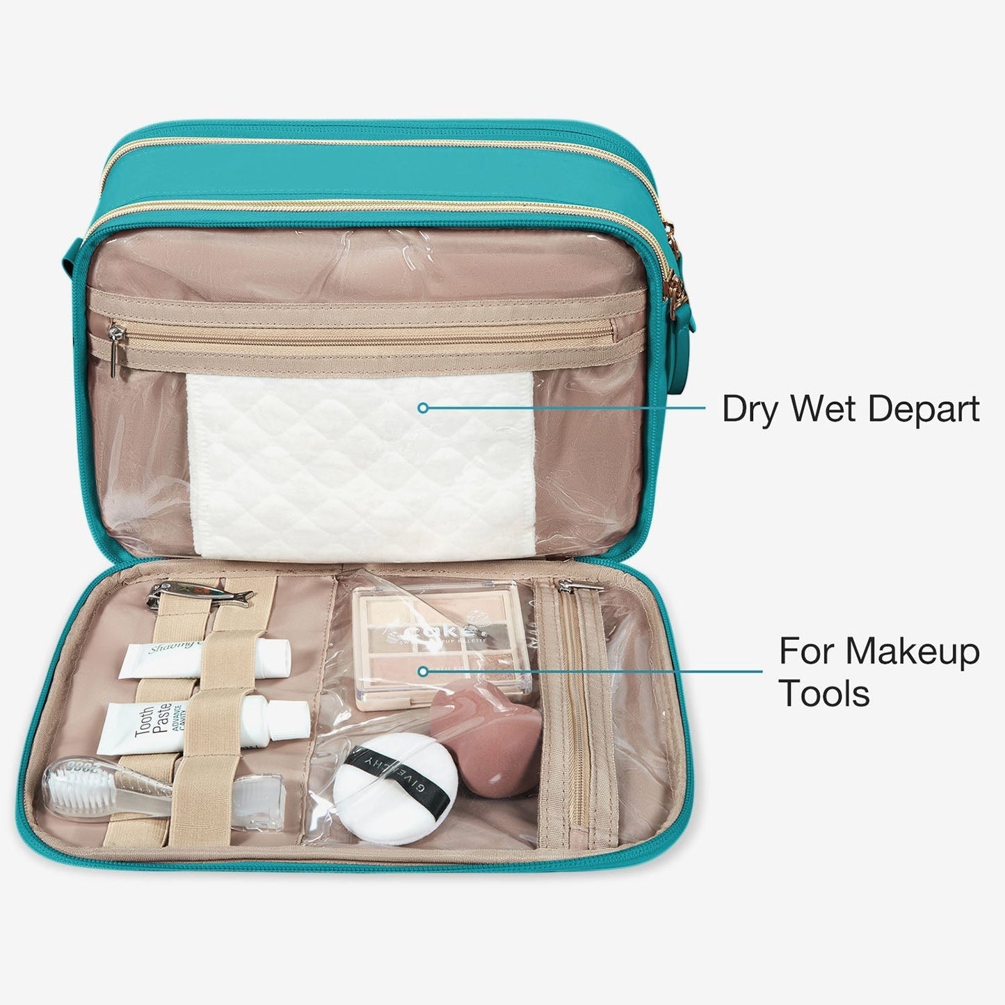 Luxe Toilettas & Make-up Organizer – Reistas met Flessenhouders & Meerdere Vakken – Roze