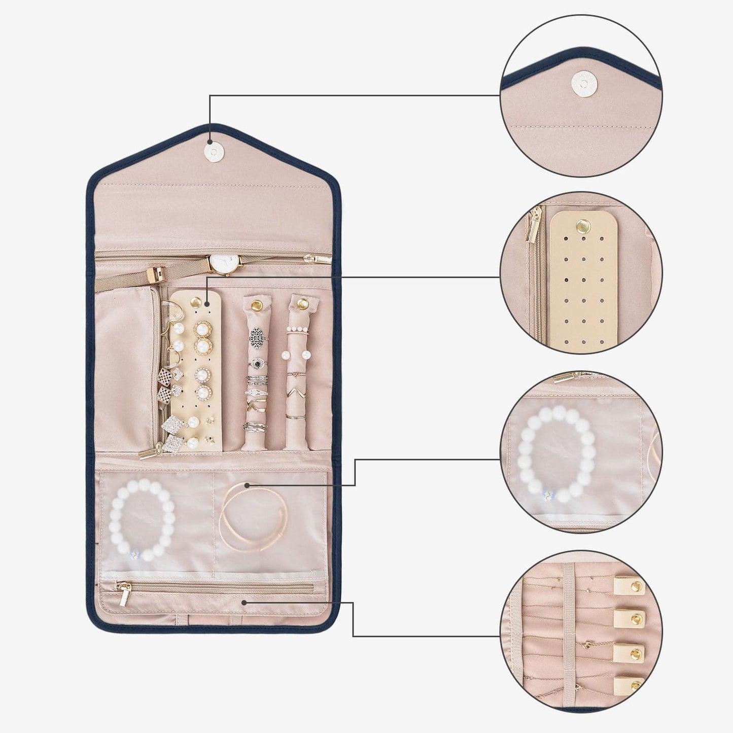 Turquoise Sieradentasje – Compacte Envelop Sieraden Organizer voor Reizen