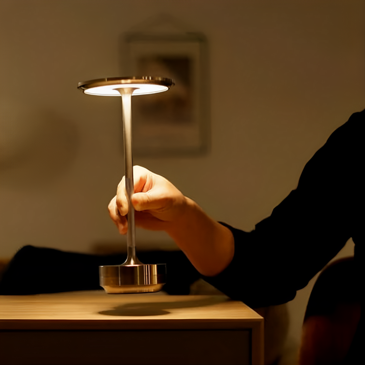 Dimbare Draadloze Tafellamp – LED Touch Lamp | Oplaadbaar & Modern Design | Goud/Zwart
