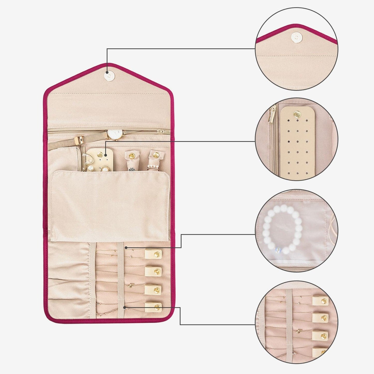 Turquoise Sieradentasje – Compacte Envelop Sieraden Organizer voor Reizen