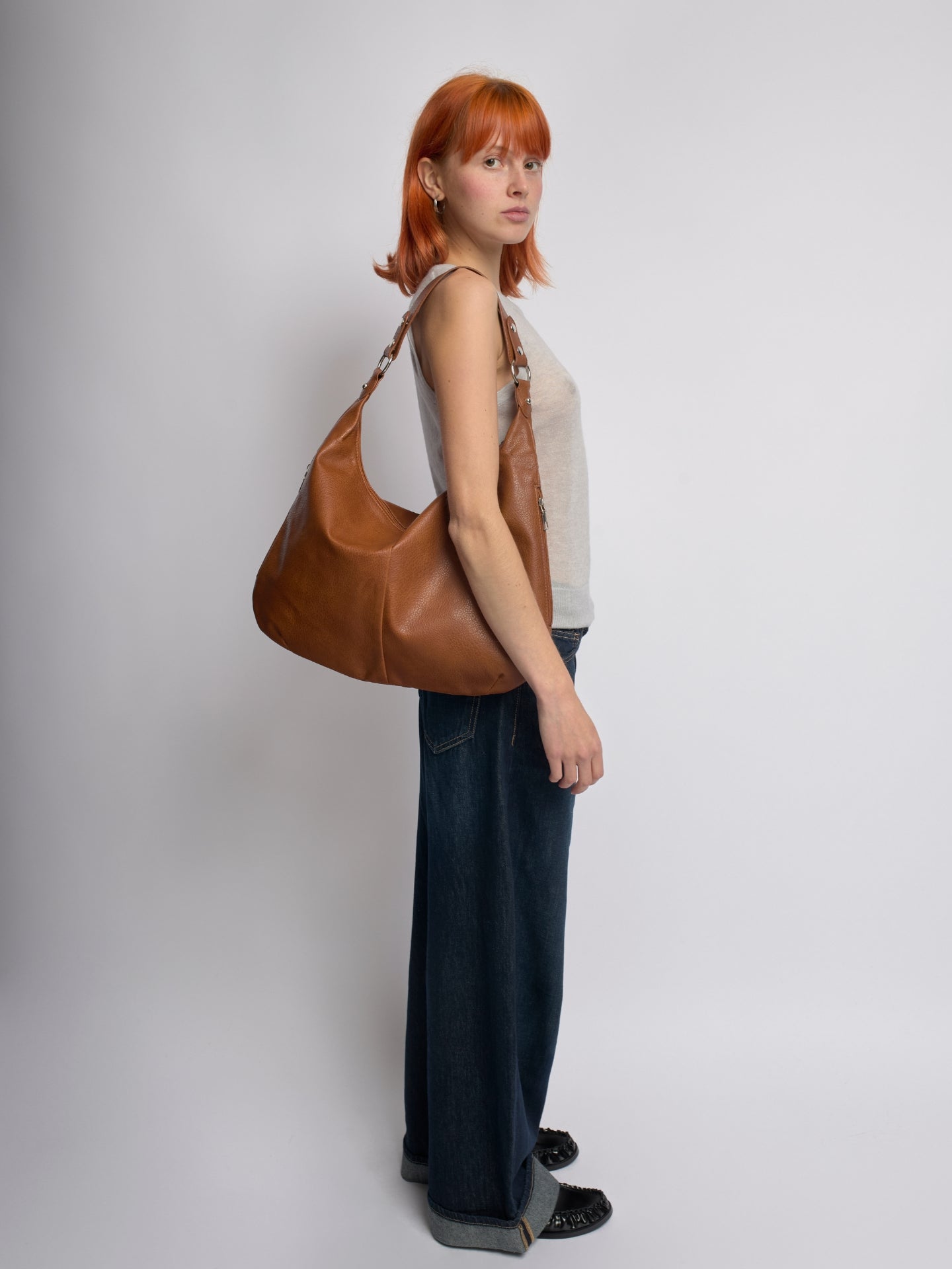 Ruime Schoudertas – Vegan Leer – Zwart & Paars