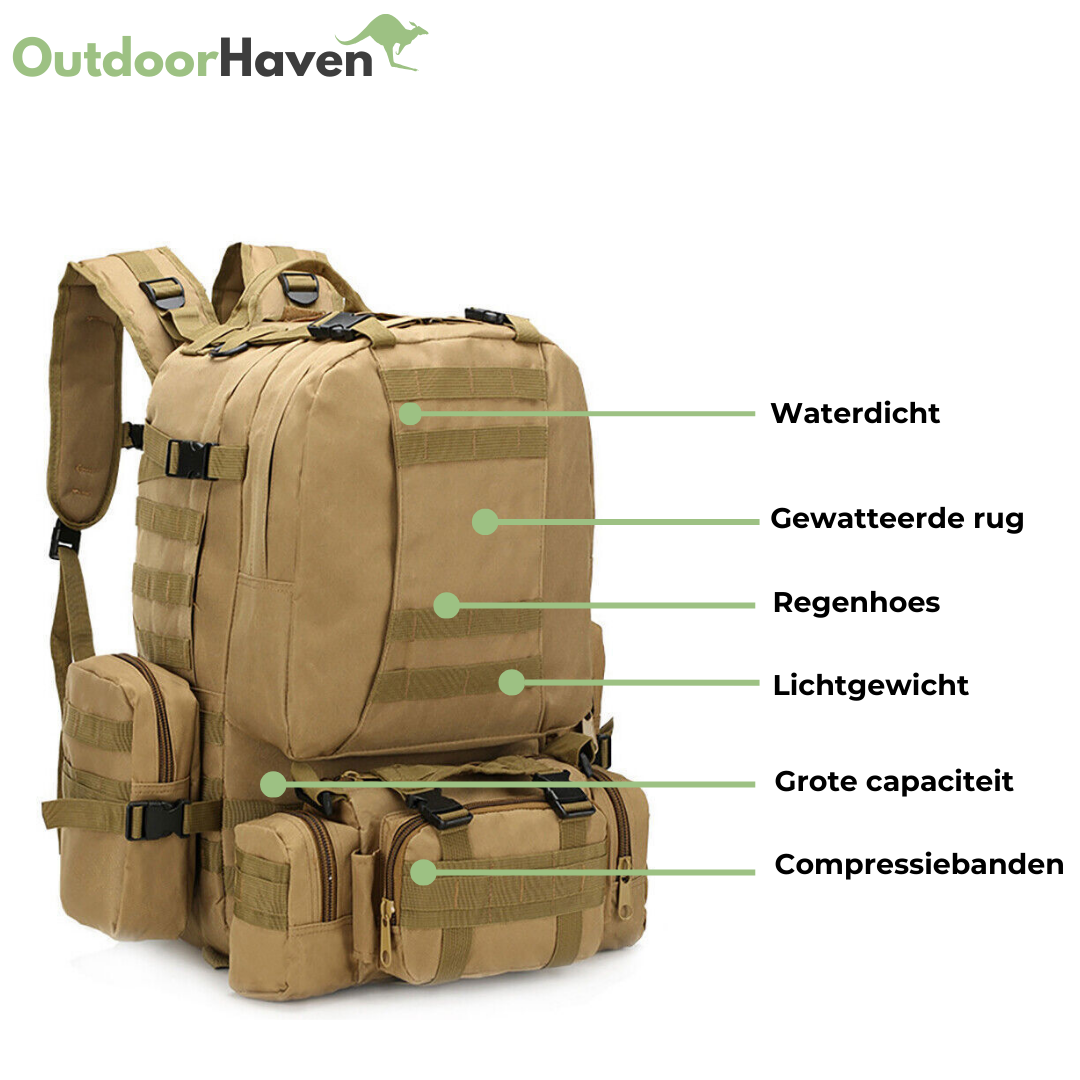 Army Style Rugzak 50L – Waterdicht, Duurzaam & Ruim