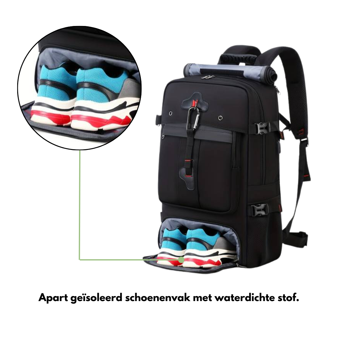 Waterdichte Rugzak 50L met USB-aansluiting – Comfortabel & Ruim