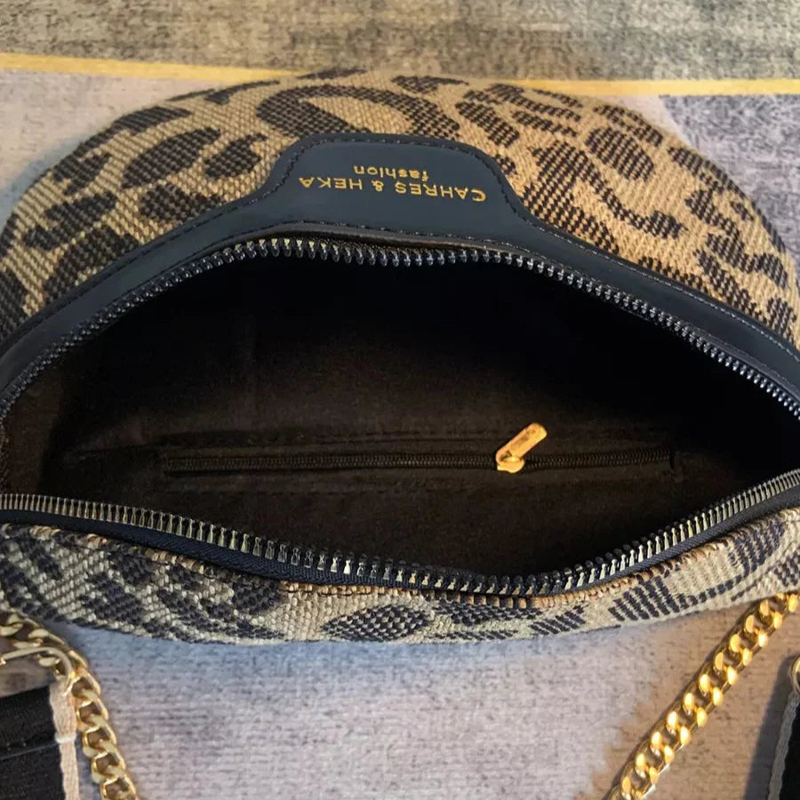 Leopard Crossbody & Heuptas met Gouden Ketting – Panterprint – Trendy & Verstelbare Band