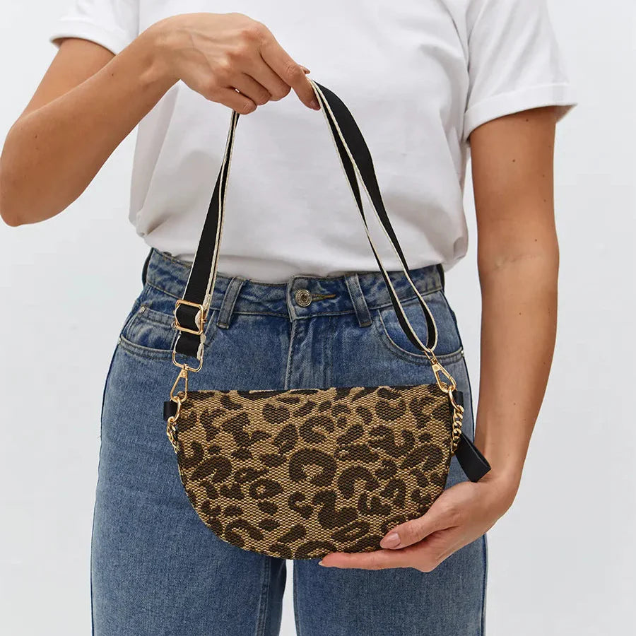 Leopard Crossbody & Heuptas met Gouden Ketting – Panterprint – Trendy & Verstelbare Band