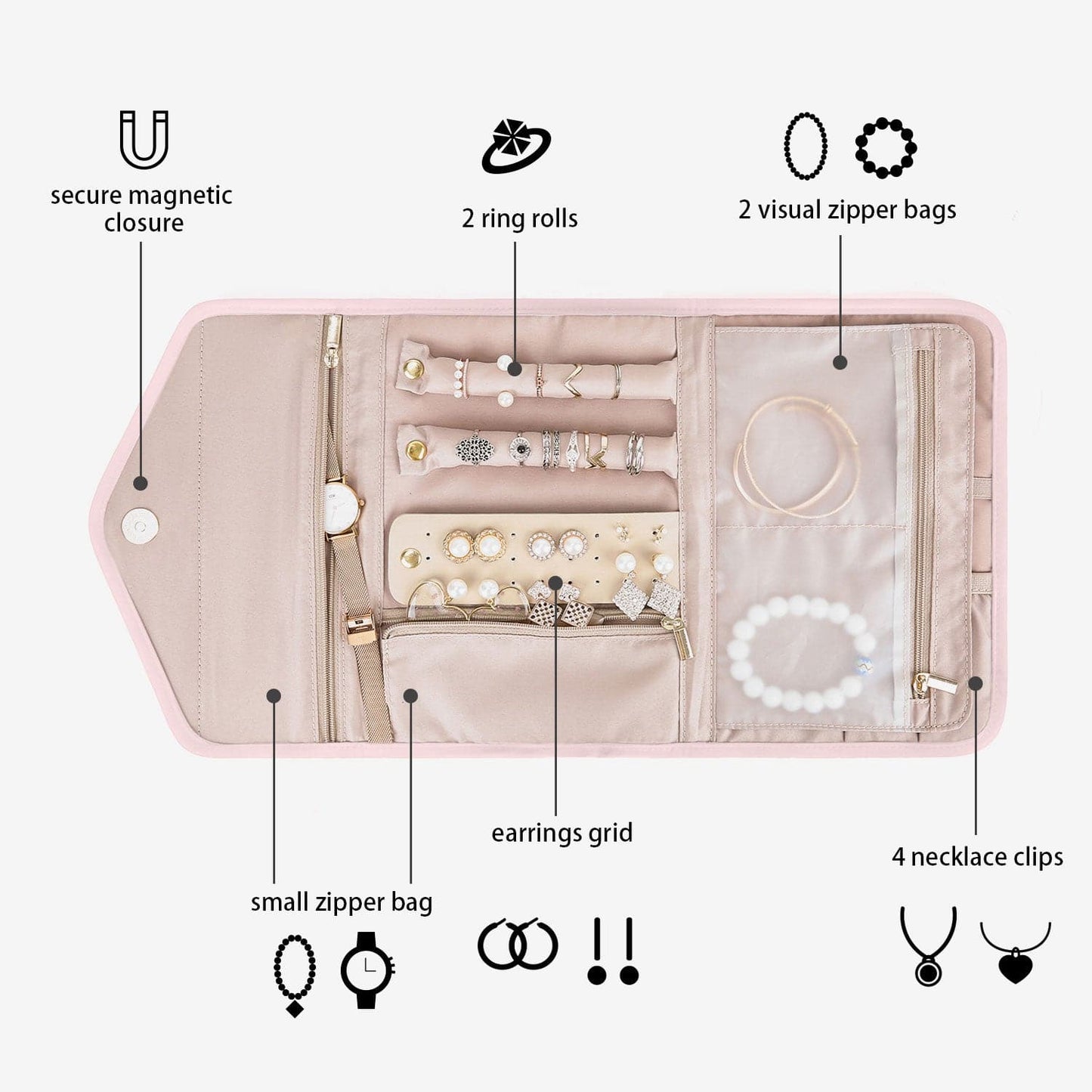 Turquoise Sieradentasje – Compacte Envelop Sieraden Organizer voor Reizen