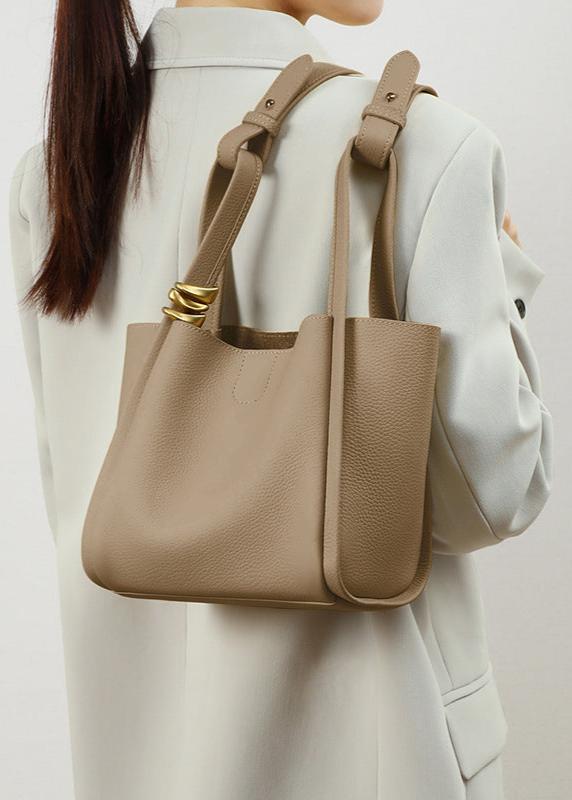 Modern Bucket Tote – Leren Dames Handtas met Verwijderbare Binnenzak