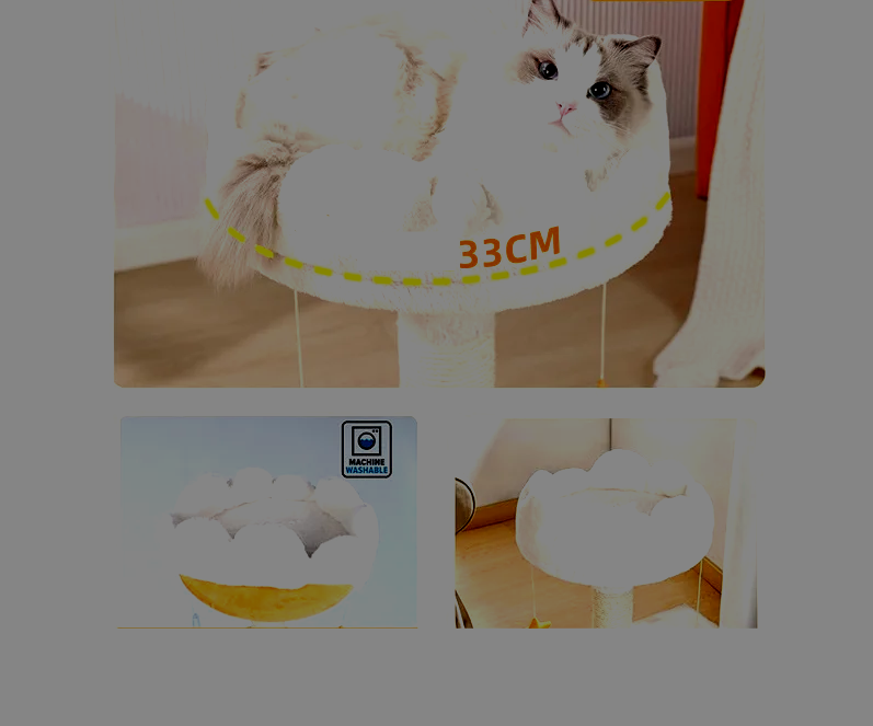 Kattenkrabpaal met Bedje – Krabpaal met Speelgoed en Zachte Ligplek