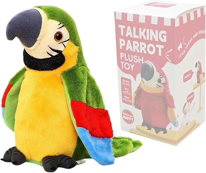 Pratende Papegaai Knuffel – Interactief Speelgoed dat Herhaalt & Beweegt
