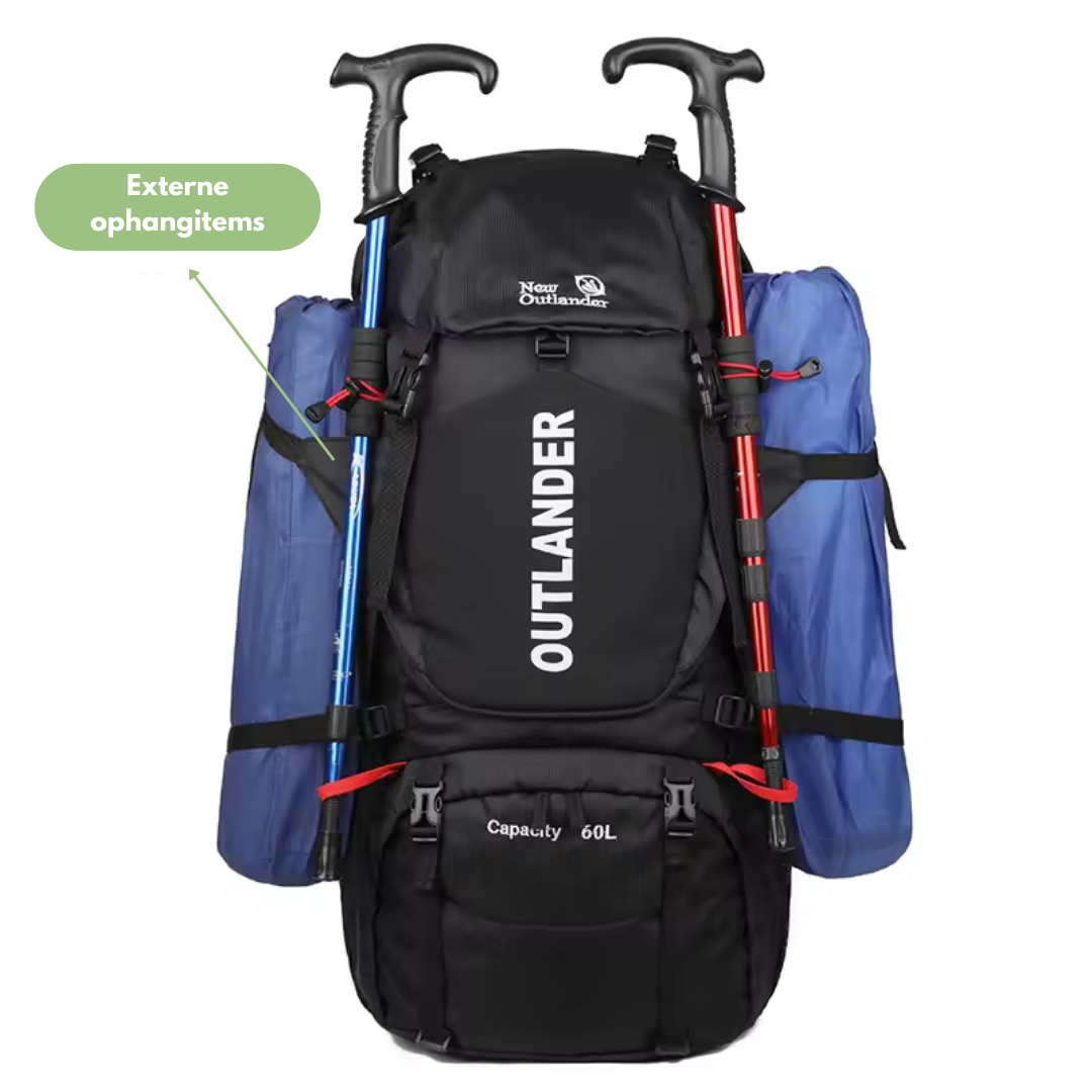 Trekkingrugzak 60L – Waterdicht, Comfortabel & Ruim