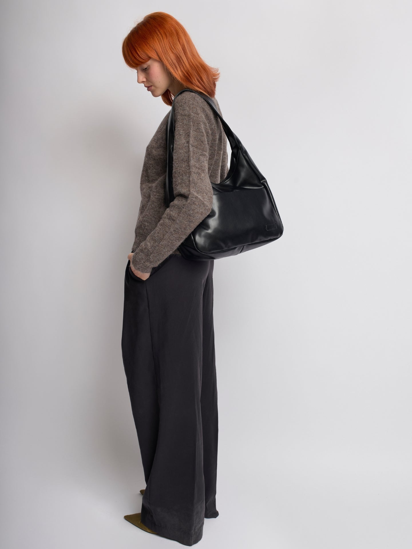 Minimalistische Hobo Schoudertas – Vegan Leer