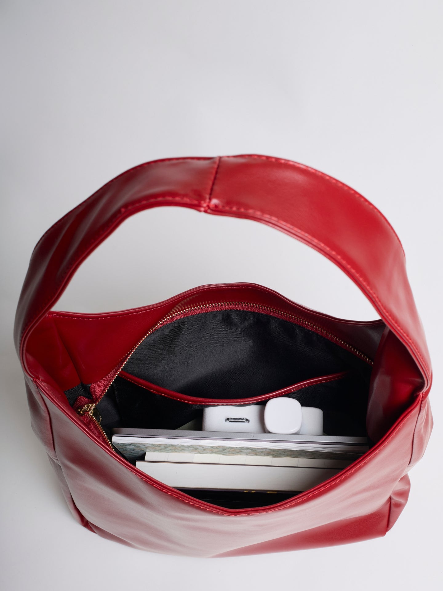 Minimalistische Hobo Schoudertas – Vegan Leer