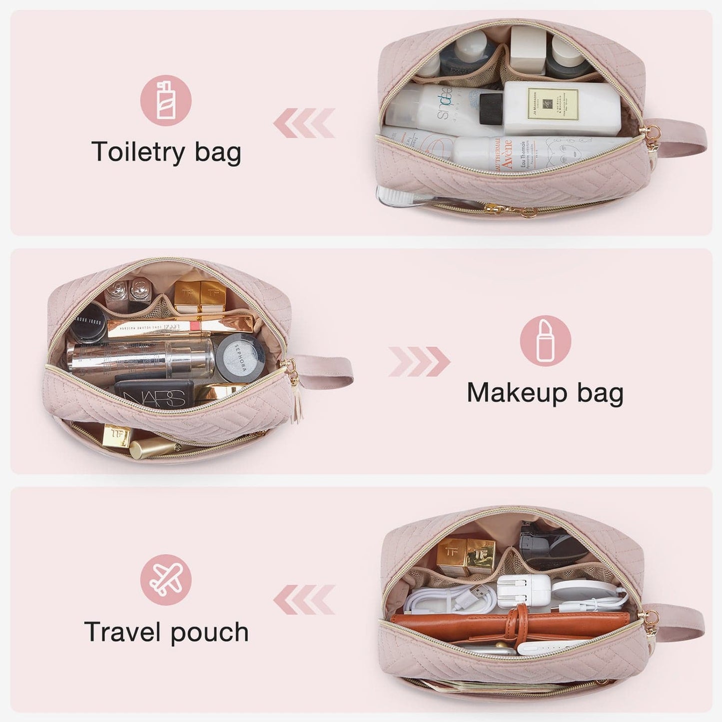 Luxe Toilettas met Polsband – Waterafstotende Make-up & Reis Organizer