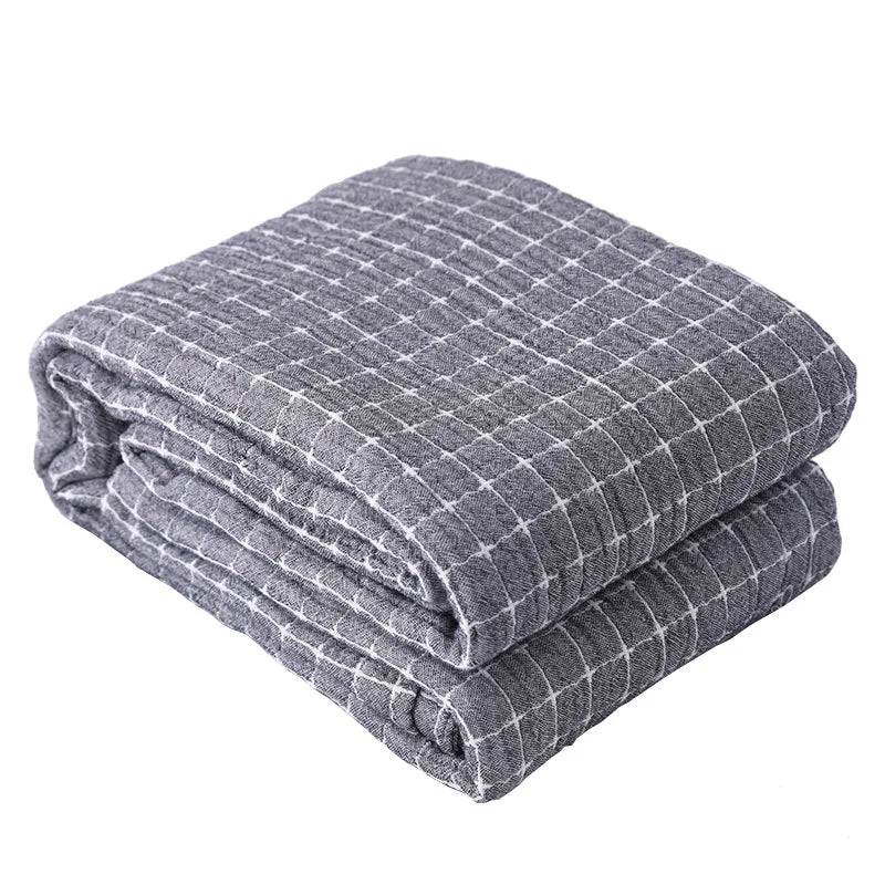 Katoenen Deken met Ruitpatroon – Ademend en Zacht Plaid voor Bed en Bank