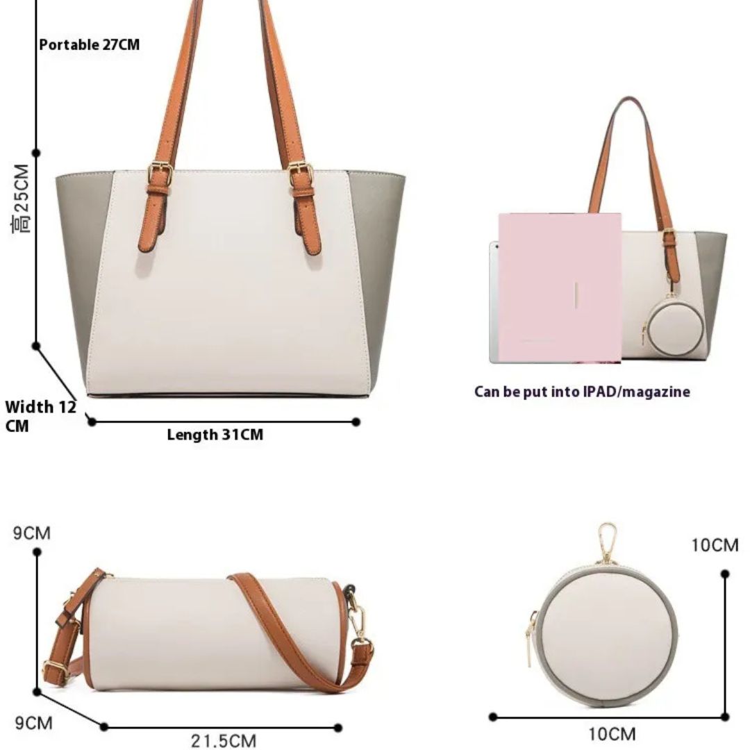 3-Delige Dames Handtassen Set – Shopper, Schoudertas & Portemonnee in Één