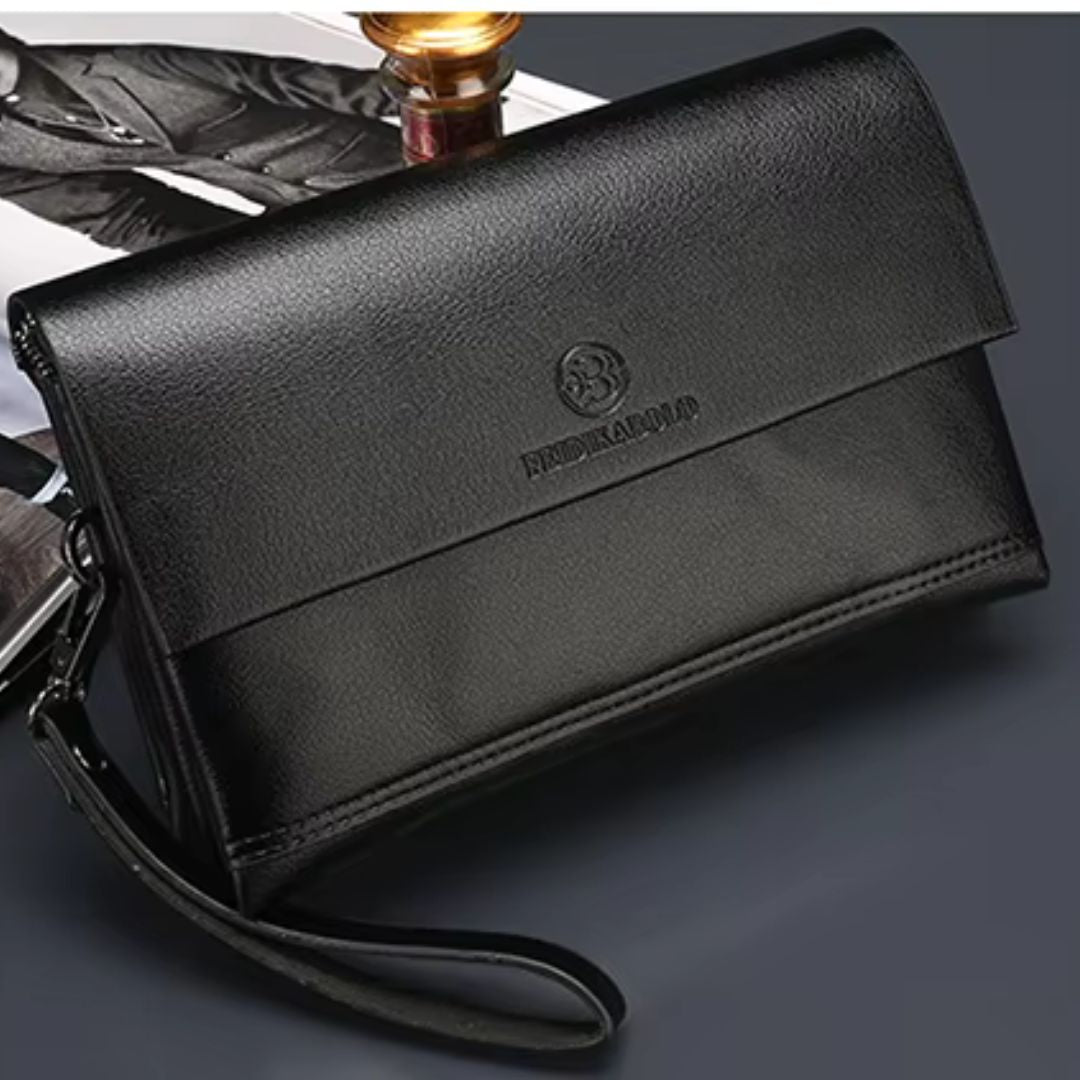 Leren Pols Portemonnee voor Heren – Multifunctionele Clutch met Ritsvakken