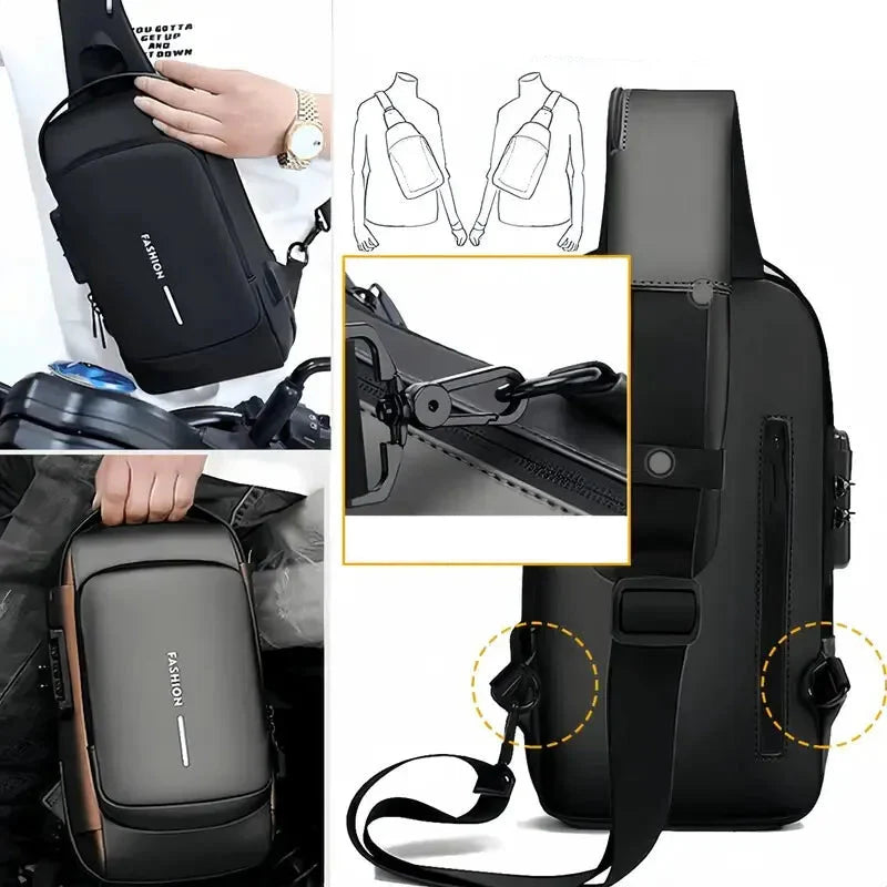 Anti-Diefstal Crossbody Tas – Waterdicht, USB-Oplaadpoort & Moderne Look