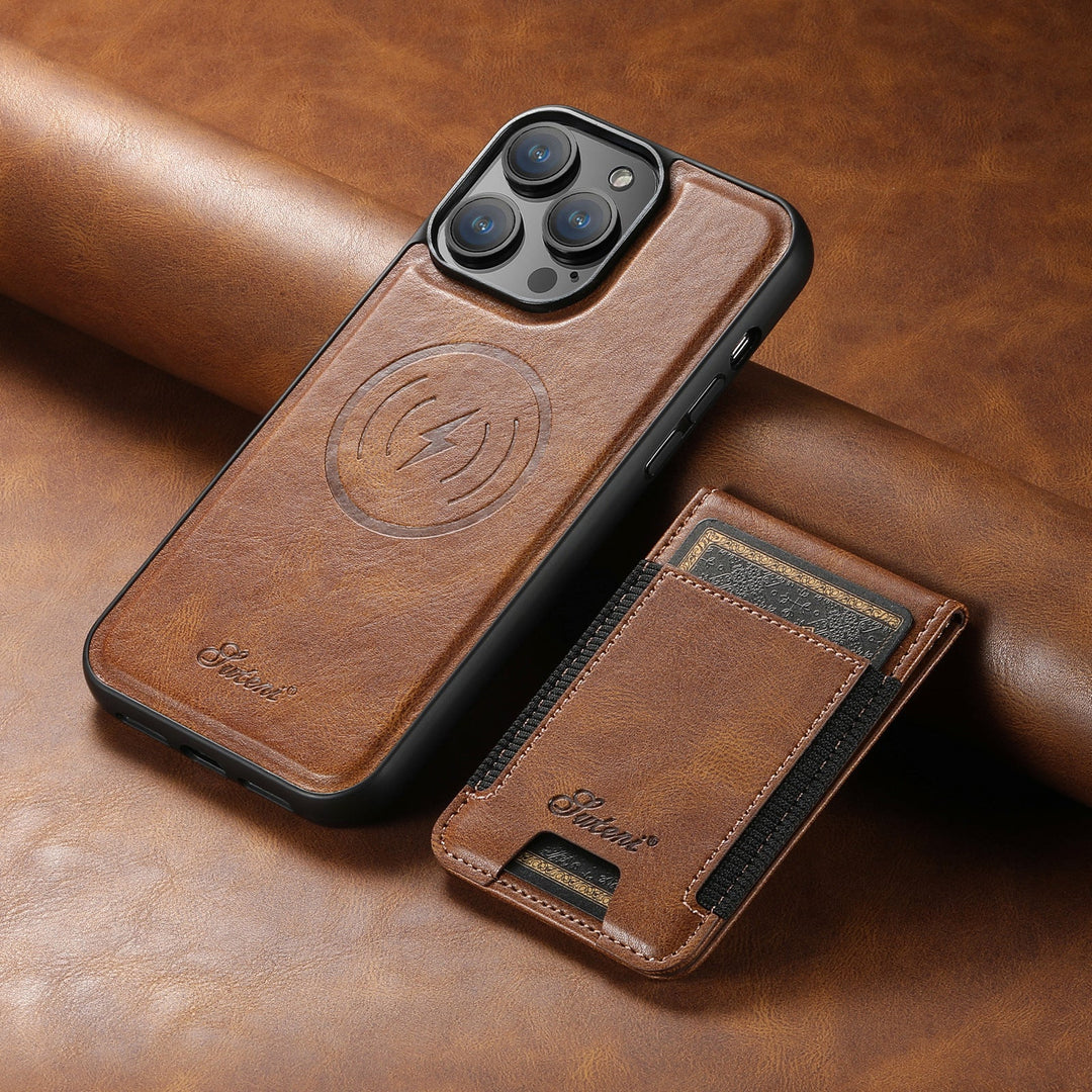 Leren iPhone Hoesje met MagSafe & Kaarthouder – 2-in-1 Wallet Case