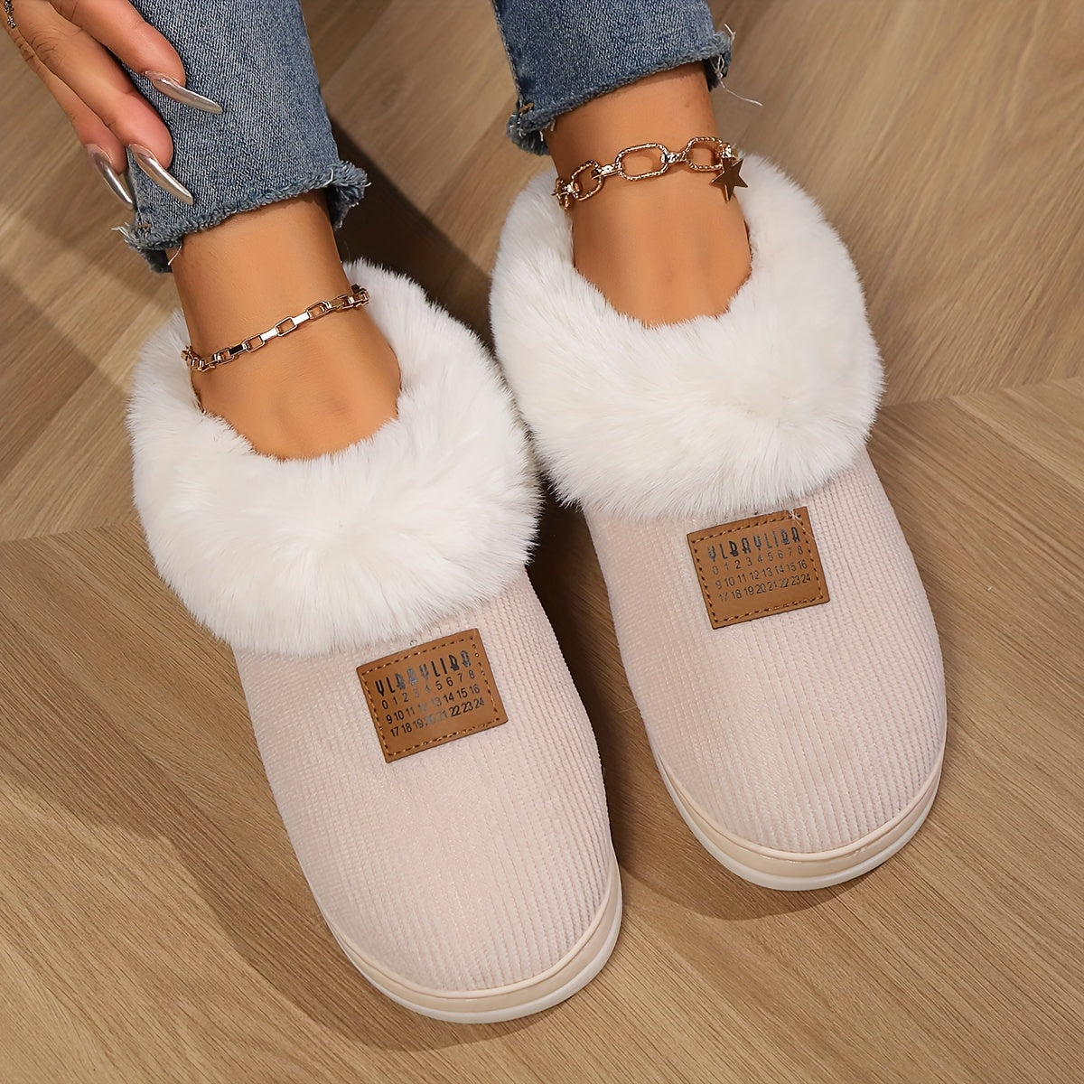 Warme Dames Pantoffels met Bont – Comfortabele Winter Slippers voor Binnen