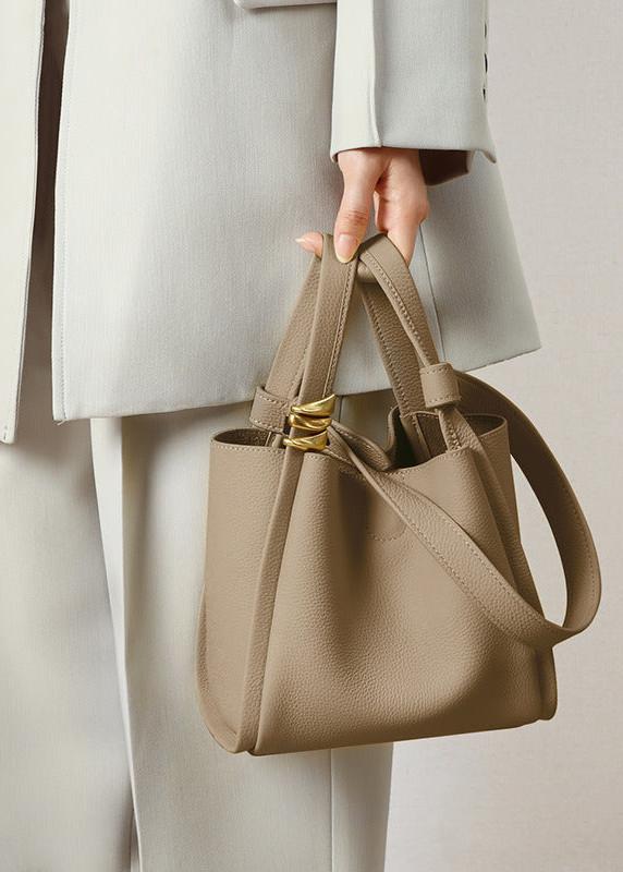 Modern Bucket Tote – Leren Dames Handtas met Verwijderbare Binnenzak