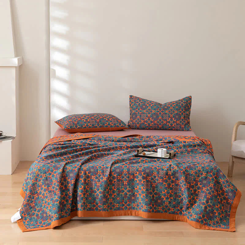 Bohemian Fleece Deken – Warme Plaid met Kleurrijk Patroon voor Bank & Bed