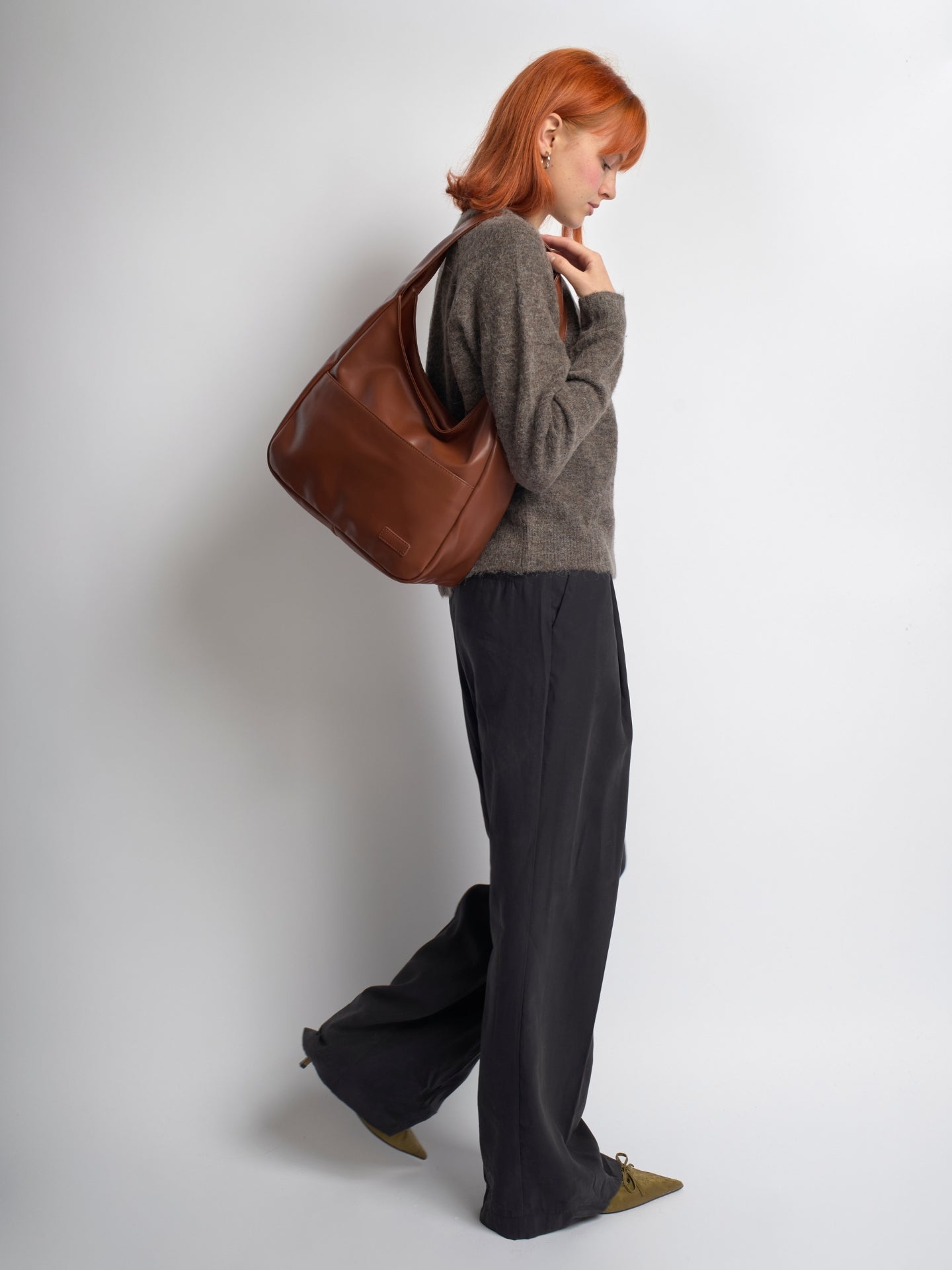 Minimalistische Hobo Schoudertas – Vegan Leer