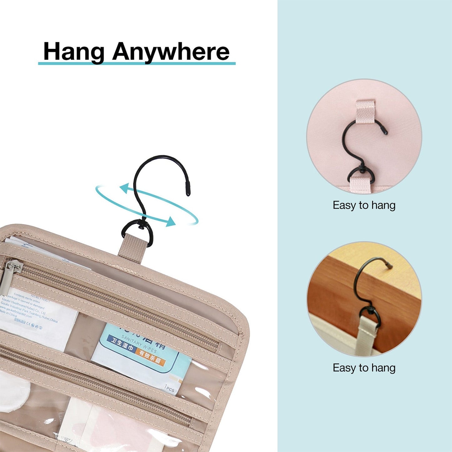 Waterdichte Toilettas met Doorzichtige Reisset – Luxe Opberg- & Make-up Tas voor Reizen