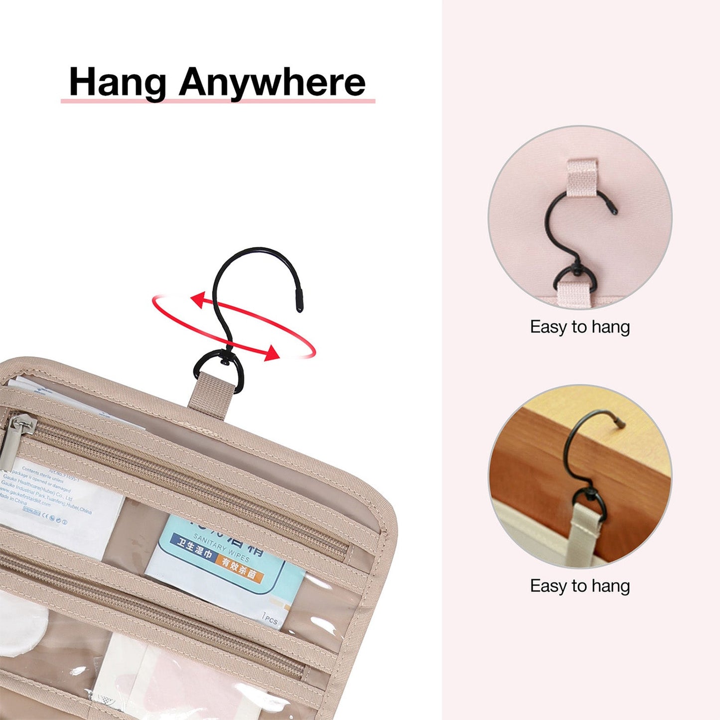 Waterdichte Toilettas met Doorzichtige Reisset – Luxe Opberg- & Make-up Tas voor Reizen