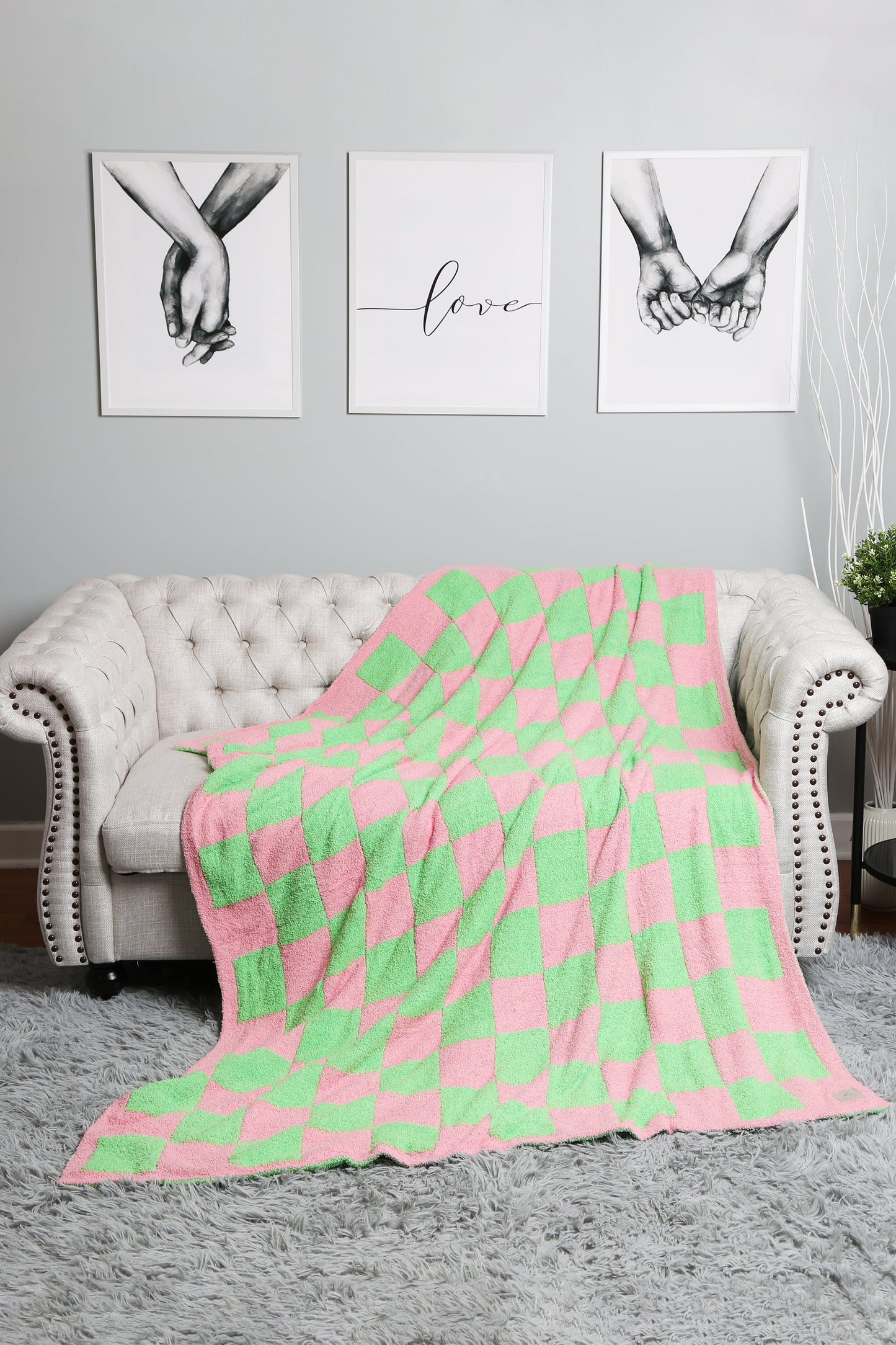 Geruite Luxe Fleece Deken – Zachte Checkered Throw voor Bank & Bed