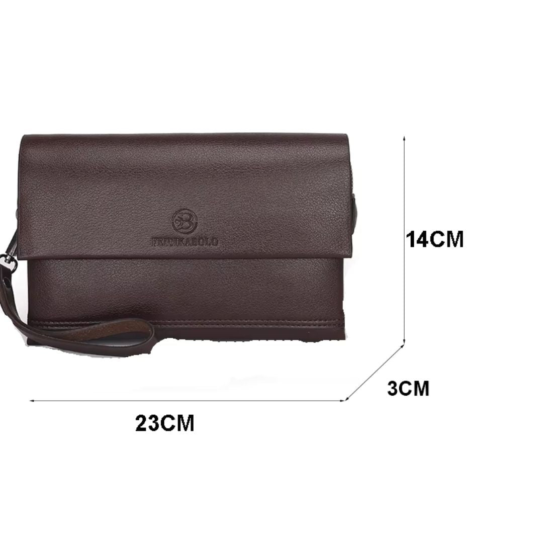 Leren Pols Portemonnee voor Heren – Multifunctionele Clutch met Ritsvakken