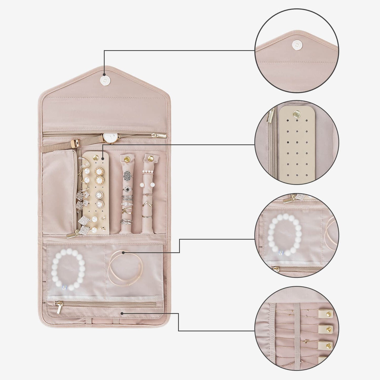 Turquoise Sieradentasje – Compacte Envelop Sieraden Organizer voor Reizen