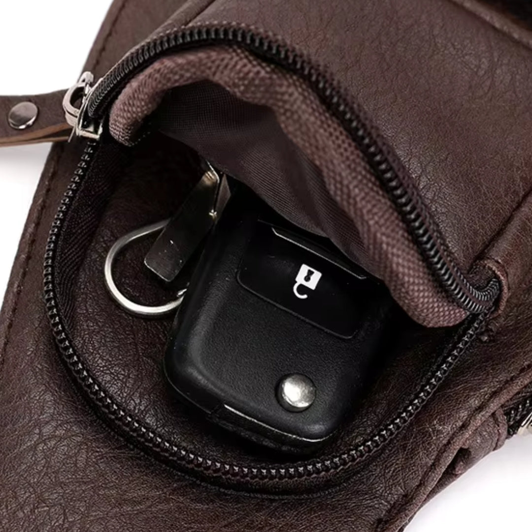 Crossbody Schoudertas voor Heren – Leren Sling Bag met Meerdere Vakken