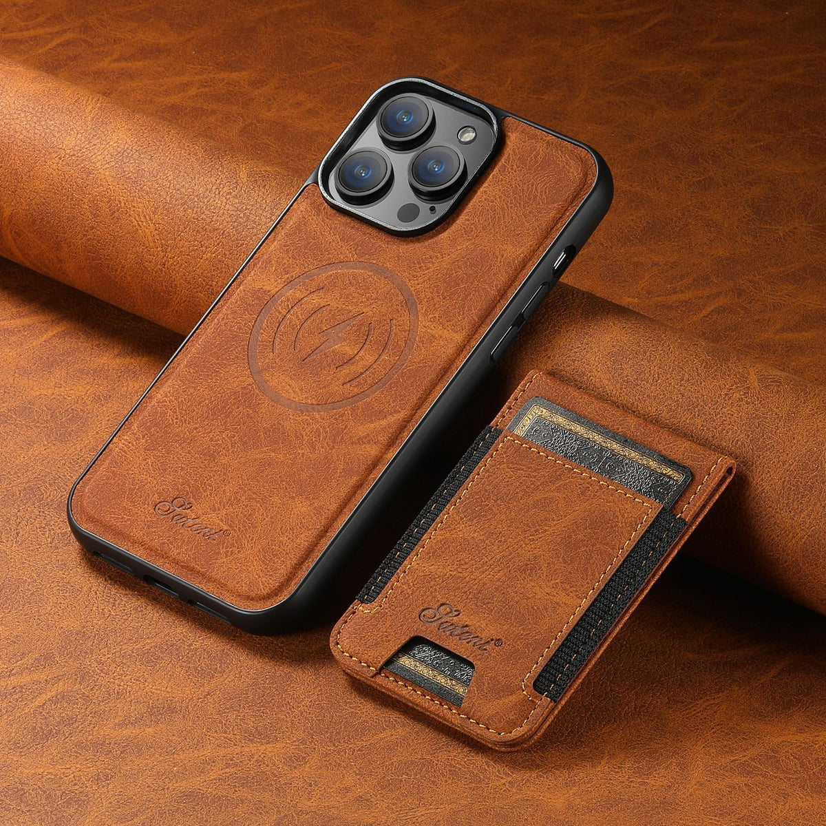 Leren iPhone Hoesje met MagSafe & Kaarthouder – 2-in-1 Wallet Case