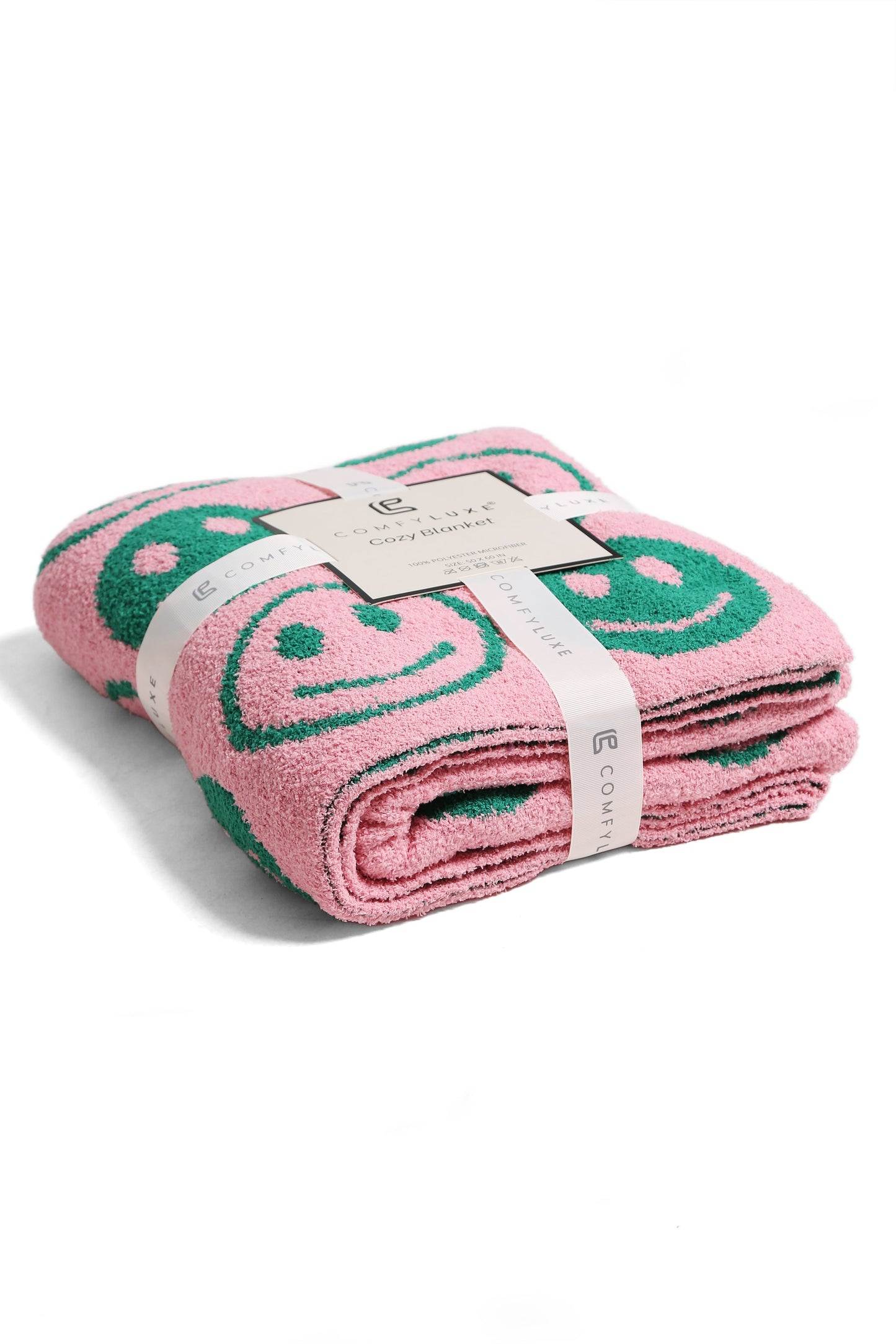 Mini Happy Face Luxe Fleece Deken – Zachte Woonplaid 130×150cm
