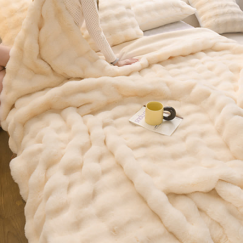 Solid Color Plush Throw Blanket – Luxe Zachte Fleece Deken voor Woonkamer & Slaapkamer