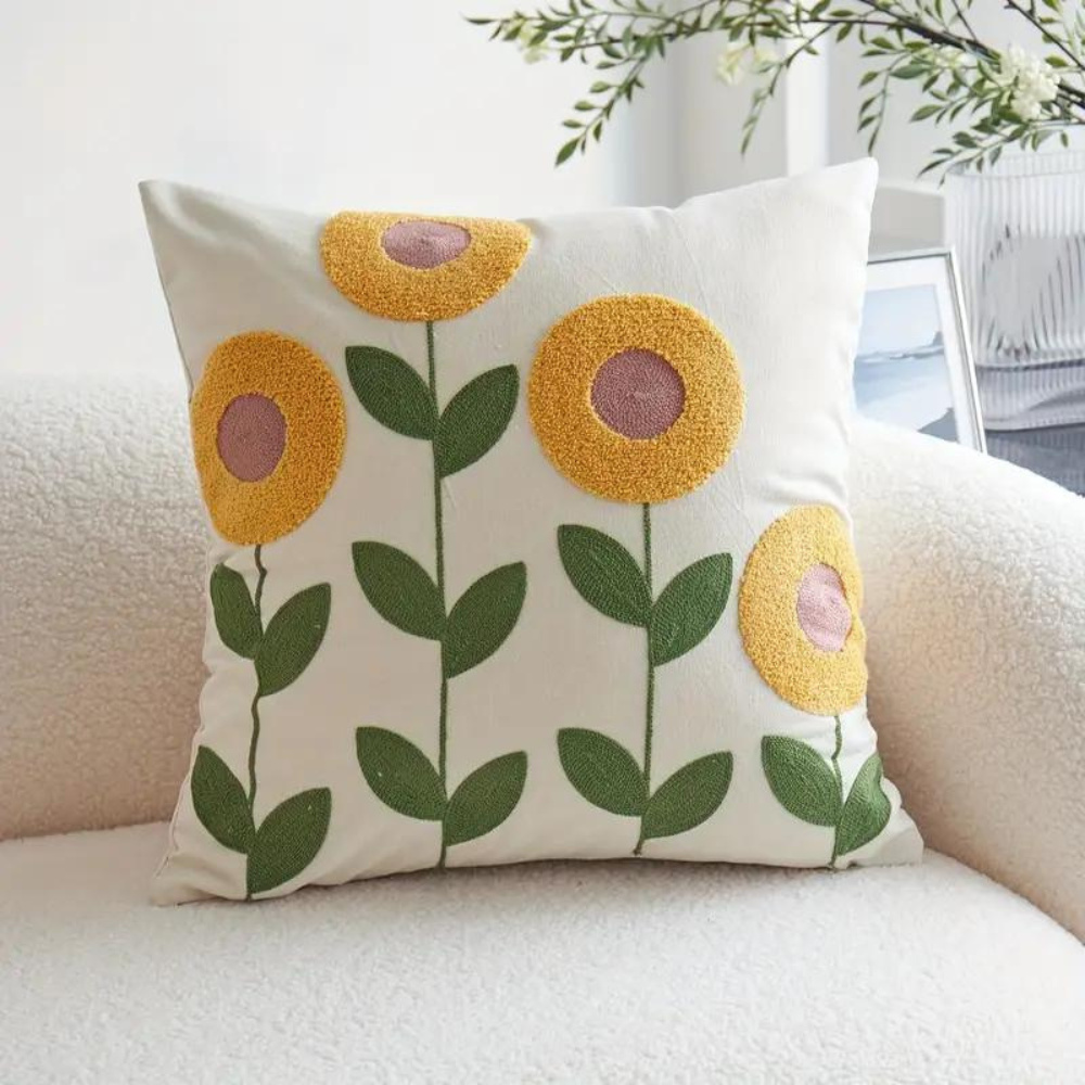 Sierkussen met Bloemenprint – Decoratief Kussenhoes voor Bank of Stoel – Verschillende Designs