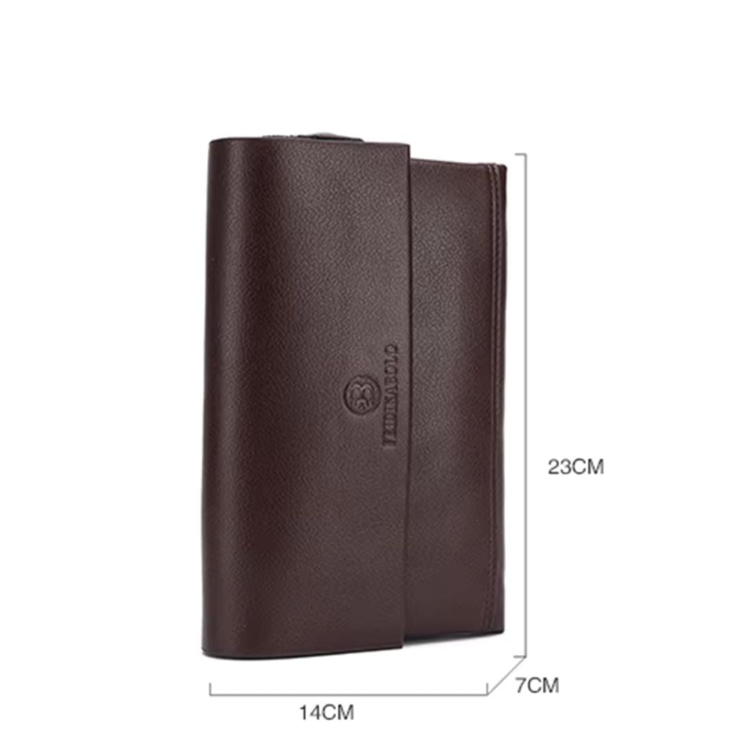 Leren Pols Portemonnee voor Heren – Multifunctionele Clutch met Ritsvakken
