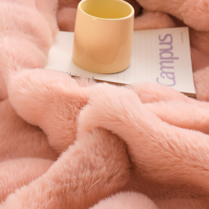 Solid Color Plush Throw Blanket – Luxe Zachte Fleece Deken voor Woonkamer & Slaapkamer